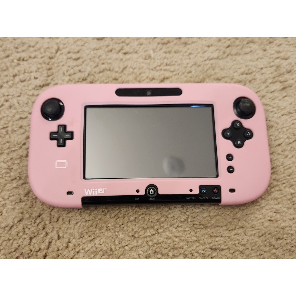 Nintendo Wii U GamePad Woth Pink Cover NO CHARGER WORKS